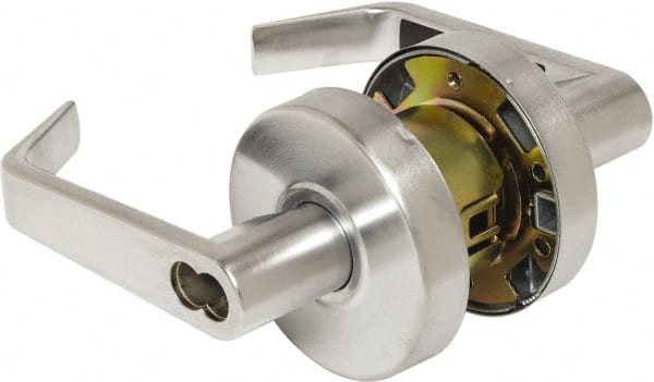 Arrow Lock - Entry Lever Lockset - 2-3/4" Back Set, Steel, Brushed Chrome Finish - Exact Tooling