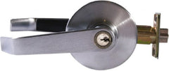 Arrow Lock - Entry Lever Lockset - 2-3/4" Back Set, Steel, Brushed Chrome Finish - Exact Tooling