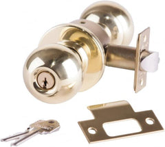 Arrow Lock - Entrance Lever Lockset - 2-3/4" Back Set, Steel, Bright Brass Finish - Exact Tooling