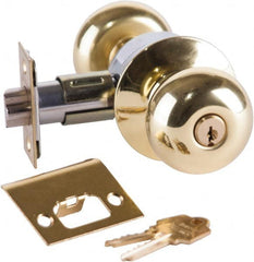 Arrow Lock - Entrance Lever Lockset - 2-3/4" Back Set, Steel, Bright Brass Finish - Exact Tooling