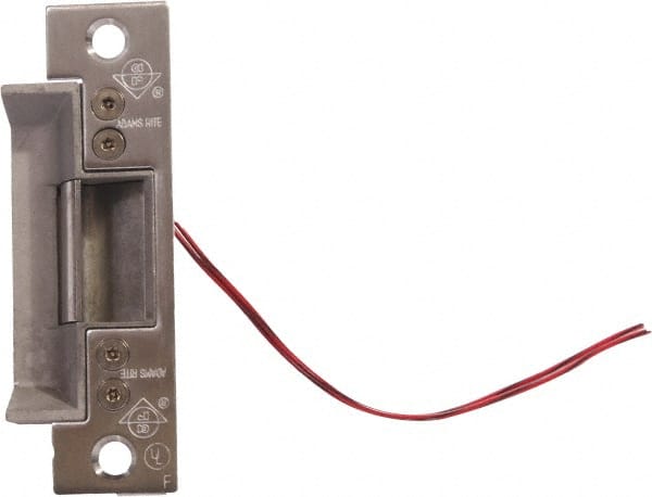 Adams Rite - 1.63" Long x 1" Wide, Satin Stainless Steel Finish, Electric Door Strike - 12 Volt, DC Power, Zinc Alloy - Exact Tooling