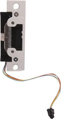Adams Rite - 3.38" Long x 1" Wide, Clear Anodized Finish, Electric Door Strike - Field Selectable 12, 16, or 24 VAC/DC, VAC/VDC Power, Zinc Alloy - Exact Tooling