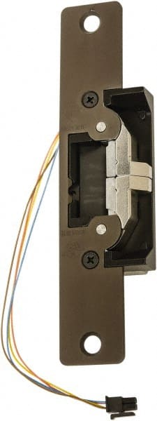 Adams Rite - 4.88" Long x 1-1/4" Wide, Dark Bronze Anodized Aluminum Finish, Electric Door Strike - 24 Volt, VDC Power, Zinc Alloy - Exact Tooling