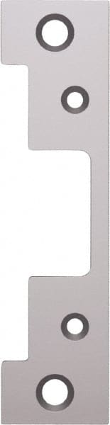 Hes - 4.88" Long x 1.06" Wide, Satin Stainless Steel Finish, Electric Door Strike Faceplate - 1, Electric Power, Zinc Alloy - Exact Tooling