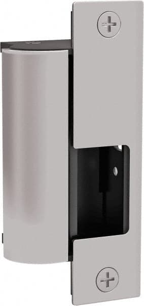 Hes - 4.88" Long x 2.06" Wide, Satin Stainless Steel Finish, Electric Door Strike - 12/24 Volt, VDC Power, Stainless Steel - Exact Tooling