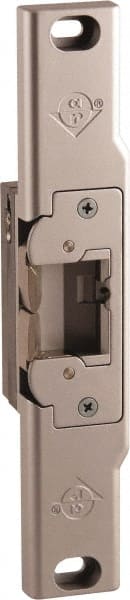 Adams Rite - 3.38" Long x 1" Wide, Clear Anodized Finish, Electric Door Strike - Field Selectable 12, 16, or 24 VAC/DC, AC/DC Power, Zinc Alloy - Exact Tooling