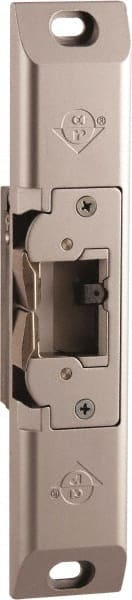 Adams Rite - 3.38" Long x 1" Wide, Clear Anodized Finish, Electric Door Strike - Field Selectable 12, 16, or 24 VAC/DC, AC/DC Power, Zinc Alloy - Exact Tooling