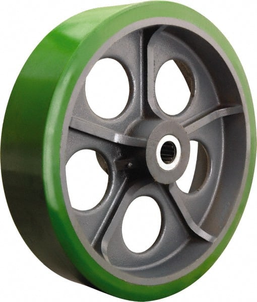 Hamilton - 20 Inch Diameter x 5 Inch Wide, Polyurethane on Cast Iron Caster Wheel - 9,000 Lb. Capacity, 5-1/4 Inch Hub Length, 1-1/4 Inch Axle Diameter, Tapered Roller Bearing - Exact Tooling