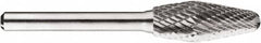 SGS Pro - 1/2" Cut Diam, 1/4" Shank Diam, Taper Head Double Cut Burr - Carbide, Radius End, 1-1/4" LOC, 1-1/4" OAL - Exact Tooling