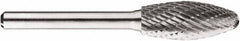 SGS Pro - 1/2" Cut Diam, 1/4" Shank Diam, Tree with Radius Head Double Cut Burr - Carbide, Radius End, 1-1/4" LOC, 1-1/4" OAL - Exact Tooling