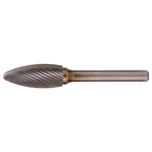 SH-5 Standard Cut Solid Carbide Bur-Flame Shape - Exact Tooling
