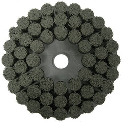 Weiler - 10" 120 Grit Ceramic Crimped Disc Brush - Fine Grade, Drive Arbor Connector, 1-1/2" Trim Length, 1-1/4" Arbor Hole - Exact Tooling