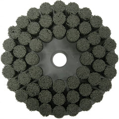 Weiler - 10" 80 Grit Ceramic Crimped Disc Brush - Fine Grade, Drive Arbor Connector, 1-1/2" Trim Length, 1-1/4" Arbor Hole - Exact Tooling