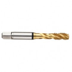 3/8-16 2B 2-Flute Cobalt Black Ring Semi-Bottoming 45 degree Spiral Flute Tap-TiN - Exact Tooling