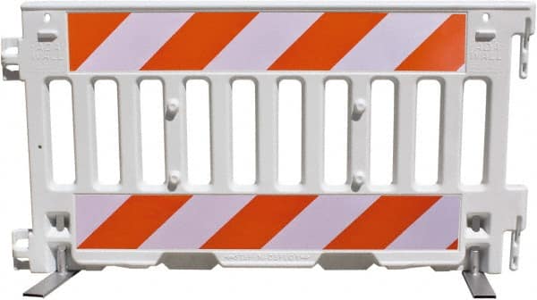 VizCon - 7-3/4" High x 52" Long x 3/32" Wide Barrier Reflective Sheeting - Vinyl, Uncoated, Orange/White, Use with 57000 - Exact Tooling