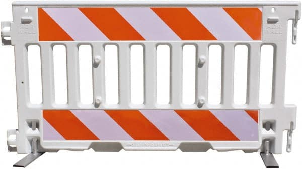 VizCon - 7-3/4" High x 52" Long x 3/32" Wide Barrier Reflective Sheeting - Vinyl, Uncoated, Orange/White, Use with 57000 - Exact Tooling