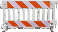 VizCon - 7-3/4" High x 52" Long x 3/32" Wide Barrier Reflective Sheeting - Vinyl, Uncoated, Orange/White, Use with 57000 - Exact Tooling