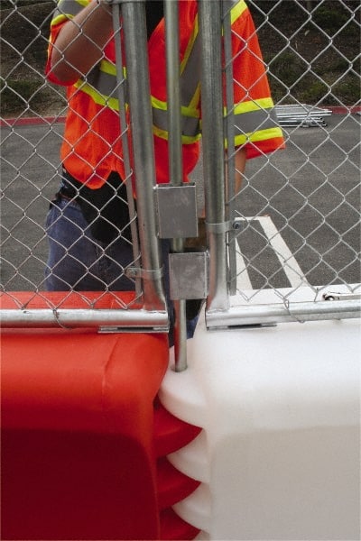 VizCon - 72" High x 6' Long x 1-1/2" Wide Barrier Connector Pin - Galvanized Finish, Silver, Use with 45032-O, 45032-W - Exact Tooling