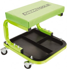 OEM Tools - 330 Lb Capacity, 4 Wheel Creeper Seat with Tray - Steel, 14-1/4" High x 14" Wide - Exact Tooling