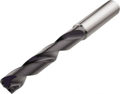 Seco - 3/8" 140° Solid Carbide Jobber Drill - TiAlN Finish, Right Hand Cut, Spiral Flute, Straight Shank, 103mm OAL, Cone Relief Point - Exact Tooling