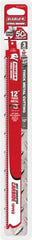 Freud - 12" Long x 1" Thick, Carbide Reciprocating Saw Blade - Straight Profile, 8 TPI, Toothed Edge, Tang Shank - Exact Tooling