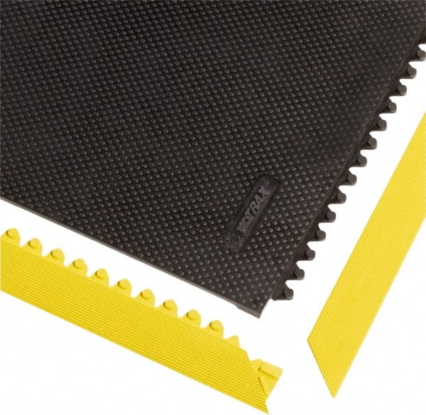 Notrax - 3' Long x 2" Wide x 1/2" Thick, Anti-Fatigue Modular Matting Tiles - Female, 4 Interlocking Sides, Yellow, For Dry Areas, Series 041 - Exact Tooling