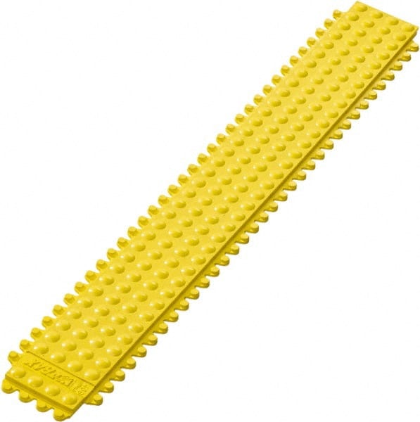 Notrax - 3' Long x 3" Wide x 5/8" Thick, Anti-Fatigue Modular Matting Tiles - Male, 4 Interlocking Sides, Yellow, For Dry Areas, Series 469 - Exact Tooling