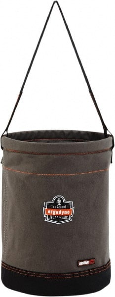 Ergodyne - 1 Pocket Gray Canvas Tool Bucket - 12-1/2" Wide x 12-1/2" Deep x 17" High - Exact Tooling