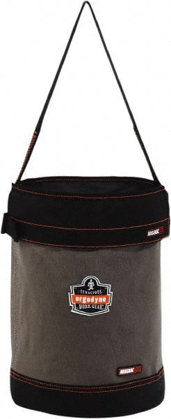 Ergodyne - 1 Pocket Gray & Black Canvas Tool Bucket - 12-1/2" Wide x 12-1/2" Deep x 17" High - Exact Tooling