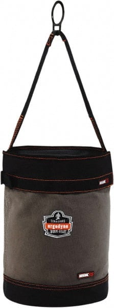 Ergodyne - 1 Pocket Gray & Black Canvas Tool Bucket - 12-1/2" Wide x 12-1/2" Deep x 17" High - Exact Tooling