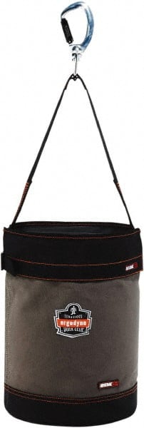 Ergodyne - 1 Pocket Gray & Black Canvas Tool Bucket - 12-1/2" Wide x 12-1/2" Deep x 17" High - Exact Tooling