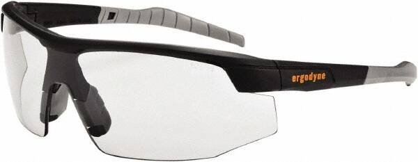Ergodyne - Indoor/Outdoor Lenses, Framed Safety Glasses - Scratch Resistant, Matte Black Nylon Frame, Size Universal, Wrap Around - Exact Tooling