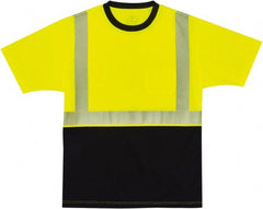 Ergodyne - Size XL, Lime/Black, High Visibility, Short Sleeve T-Pocket, - 42 to 46" Chest, 1 Pocket, Polyester - Exact Tooling