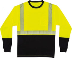 Ergodyne - Size XL, Lime/Black, High Visibility, Long Sleeve T-Pocket, - 42 to 46" Chest, 1 Pocket, Polyester - Exact Tooling