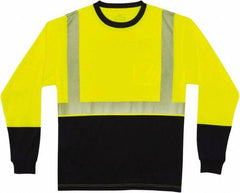 Ergodyne - Size M, Lime/Black, High Visibility, Long Sleeve T-Pocket, - 36 to 38" Chest, 1 Pocket, Polyester - Exact Tooling