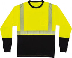 Ergodyne - Size 2XL, Lime/Black, High Visibility, Long Sleeve T-Pocket, - 46 to 50" Chest, 1 Pocket, Polyester - Exact Tooling