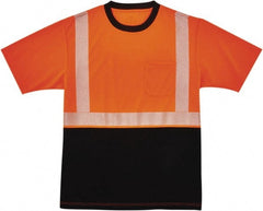 Ergodyne - Size 4XL, Orange/Black, High Visibility, Short Sleeve T-Pocket, - 54 to 58" Chest, 1 Pocket, Polyester - Exact Tooling