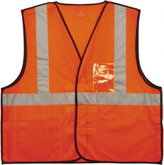 Ergodyne - Size L/XL High Visibility Orange Mesh Breakaway Vest - 44 to 52" Chest, ANSI 107-2015 Type R Class 2, Hook & Loop Closure, 2 Pockets, Polyester - Exact Tooling