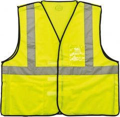 Ergodyne - Size 4X/5XL High Visibility Lime Mesh Breakaway Vest - 58 to 64" Chest, ANSI 107-2015 Type R Class 2, Hook & Loop Closure, 2 Pockets, Polyester - Exact Tooling