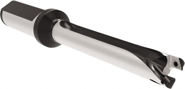 Allied Machine and Engineering - Series 14, 14 to 14.99mm Diam, 20mm Diam Straight Shank with Flange, Straight Flute Spade Drill - 104.9mm Max Depth, 184.8mm OAL, Standard Length, Through Coolant - Exact Tooling