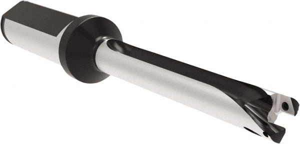 Allied Machine and Engineering - Series 12, 12 to 12.99mm Diam, 20mm Diam Straight Shank with Flange, Straight Flute Spade Drill - 129.9mm Max Depth, 209.7mm OAL, Long Length, Through Coolant - Exact Tooling