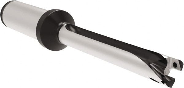 Allied Machine and Engineering - Series 12, 12 to 12.99mm Diam, 3/4" Diam Straight Shank with Flange, Straight Flute Spade Drill - 5.1142" Max Depth, 6.199" Body Length, 8-5/16" OAL, Long Length, Through Coolant - Exact Tooling