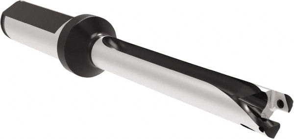 Allied Machine and Engineering - Series 11, 11 to 11.99mm Diam, 5/8" Diam Straight Shank with Flange, Straight Flute Spade Drill - 3-19/64" Max Depth, 6.331" OAL, Standard Length, Through Coolant - Exact Tooling