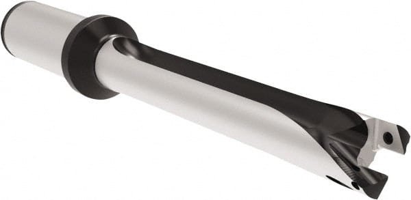 Allied Machine and Engineering - Series 20, 20 to 21.99mm Diam, 1" Diam Straight Shank with Flange, Straight Flute Spade Drill - 6-1/16" Max Depth, 7.365" Body Length, 9.8" OAL, Standard Length, Through Coolant - Exact Tooling