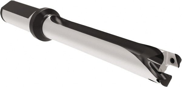 Allied Machine and Engineering - Series 17, 17 to 17.99mm Diam, 20mm Diam Straight Shank with Flange, Straight Flute Spade Drill - 179.9mm Max Depth, 262.8mm OAL, Long Length, Through Coolant - Exact Tooling