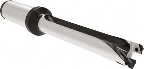 Allied Machine and Engineering - Series 15, 15 to 15.99mm Diam, 3/4" Diam Straight Shank with Flange, Straight Flute Spade Drill - 6.2953" Max Depth, 7.352" Body Length, 9-1/2" OAL, Long Length, Through Coolant - Exact Tooling