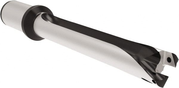 Allied Machine and Engineering - Series 26, 26 to 28.99mm Diam, 1-1/4" Diam Straight Shank with Flange, Straight Flute Spade Drill - 7-63/64" Max Depth, 9.544" Body Length, 12" OAL, Standard Length, Through Coolant - Exact Tooling