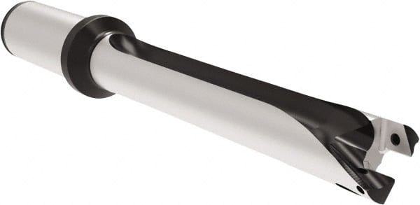 Allied Machine and Engineering - Series 22, 22 to 23.99mm Diam, 25mm Diam Straight Shank with Flange, Straight Flute Spade Drill - 167.9mm Max Depth, 260.2mm OAL, Standard Length, Through Coolant - Exact Tooling