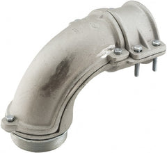 Hubbell-Raco - 4" Trade, Malleable Iron Squeeze Clamp Angled FMC Conduit Connector - Exact Tooling