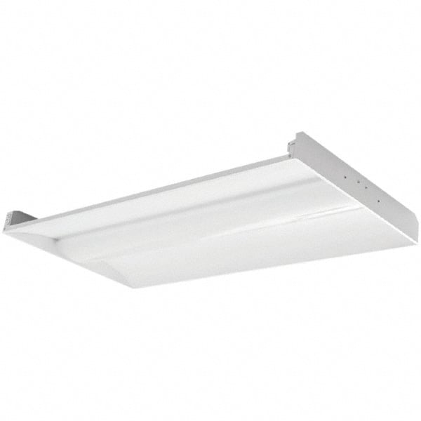 Eiko Global - 1 Lamp, 46 Watts, 5,796 Lumens, 2' x 4', 4,000°K, Electronic Ballast LED Lamp Troffer - 120 to 277 Volt, Dimmable, Plastic Diffuser, Aluminum Troffer - Exact Tooling
